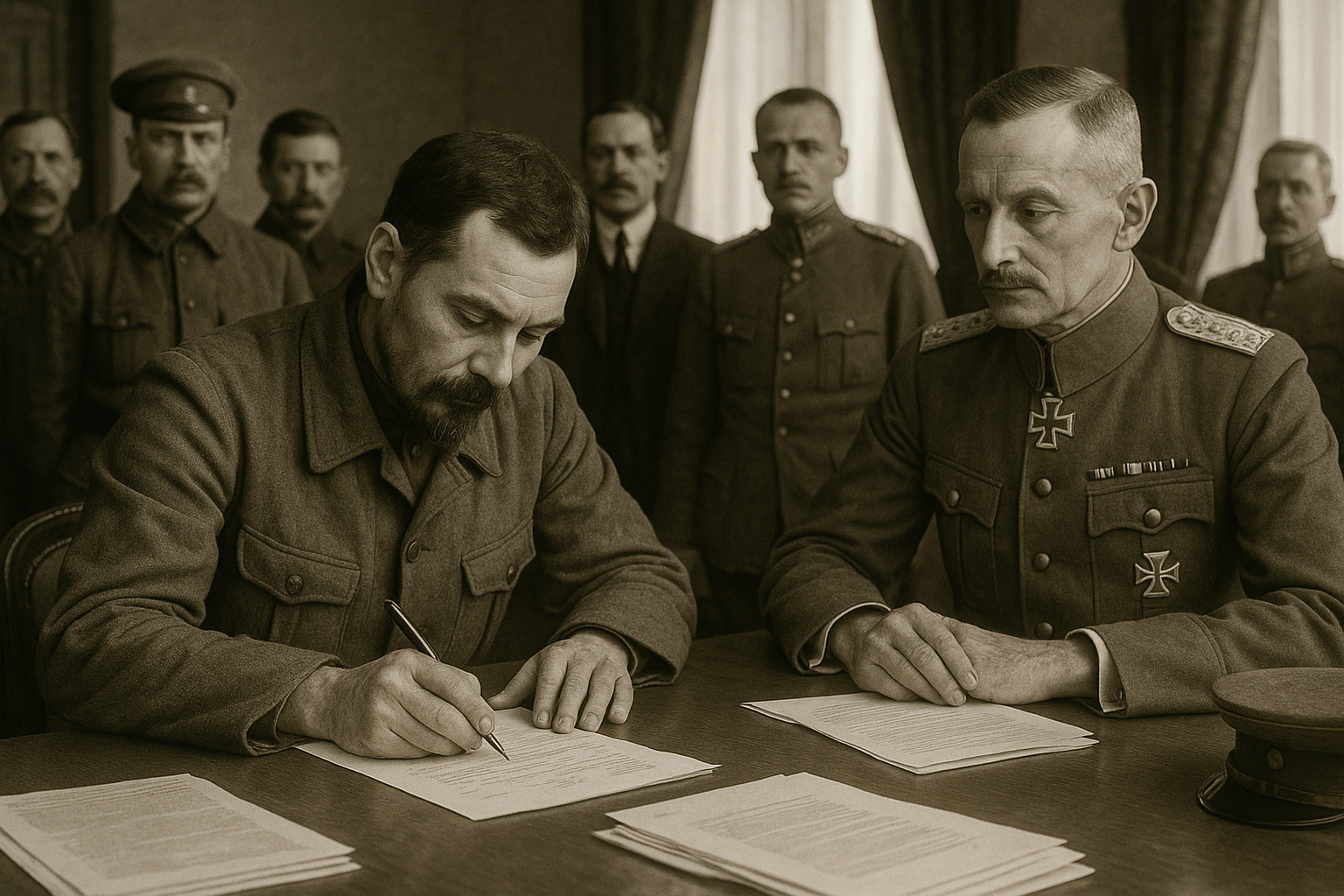 Brestlitovský mier: Rusko uzatvára mier s Ústrednými mocnosťami