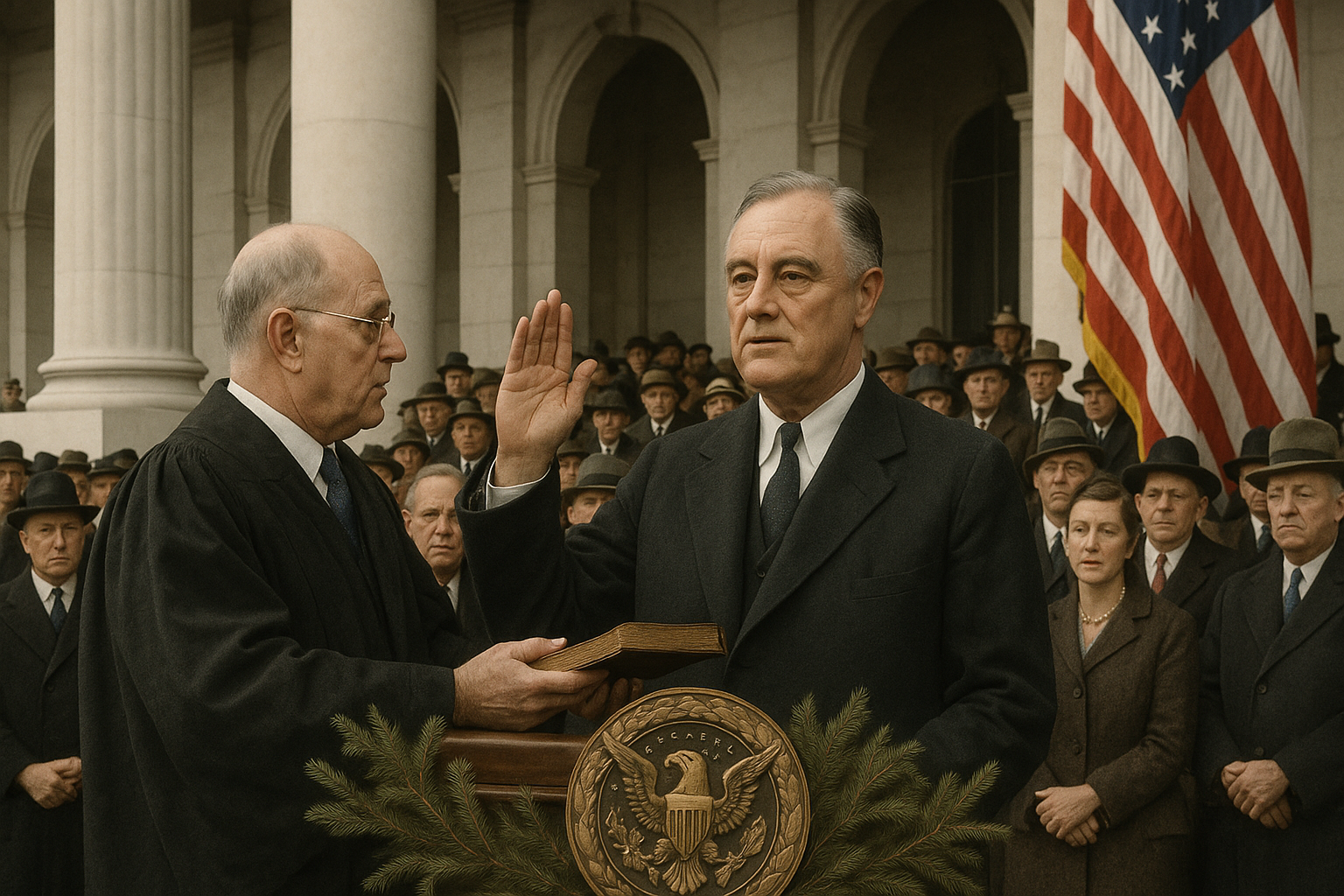 Franklin D. Roosevelt inaugurovaný a vyhlásil „New Deal“