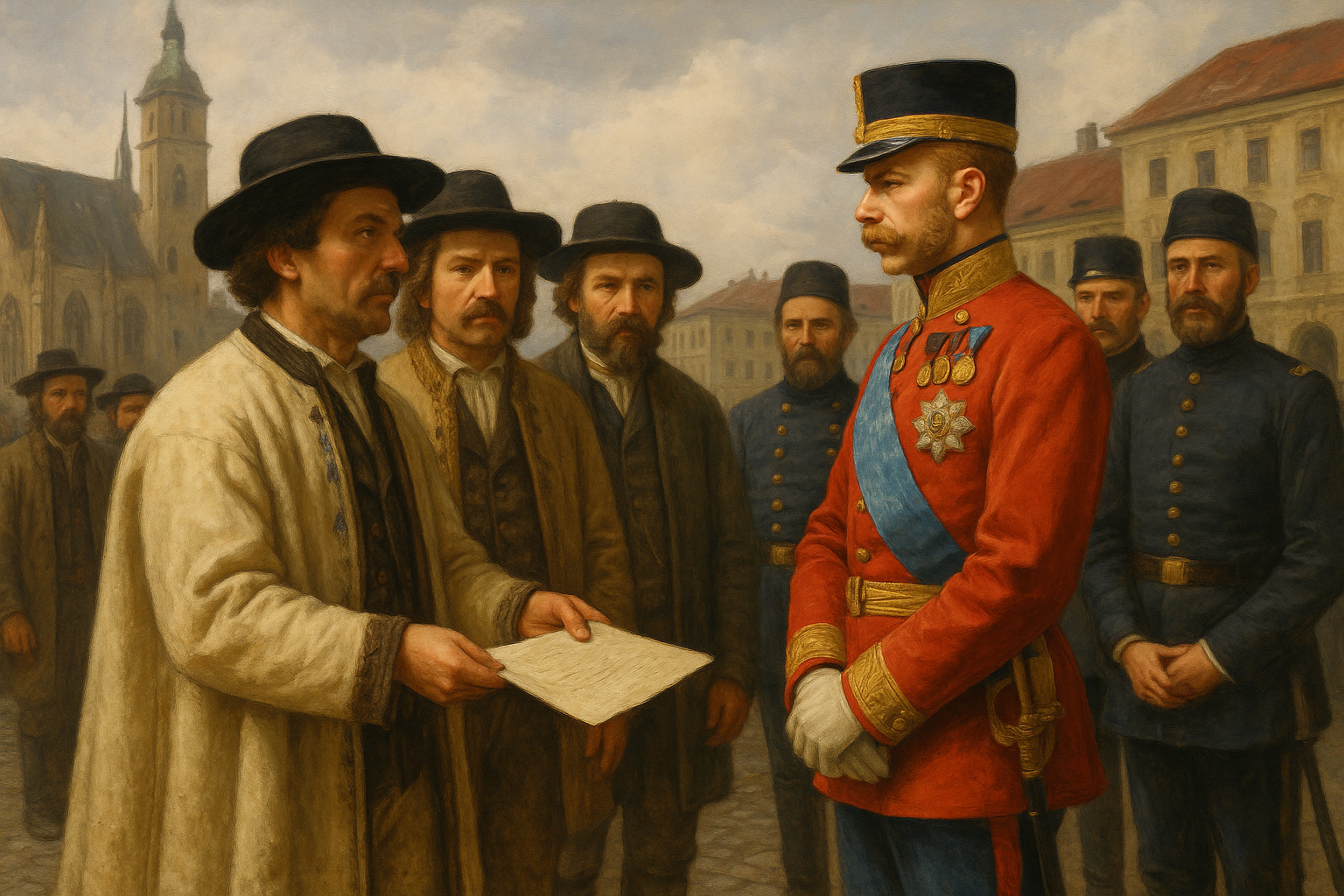 Slovenská deputácia odovzdala v Olomouci prosbopis cisárovi Františkovi Jozefovi