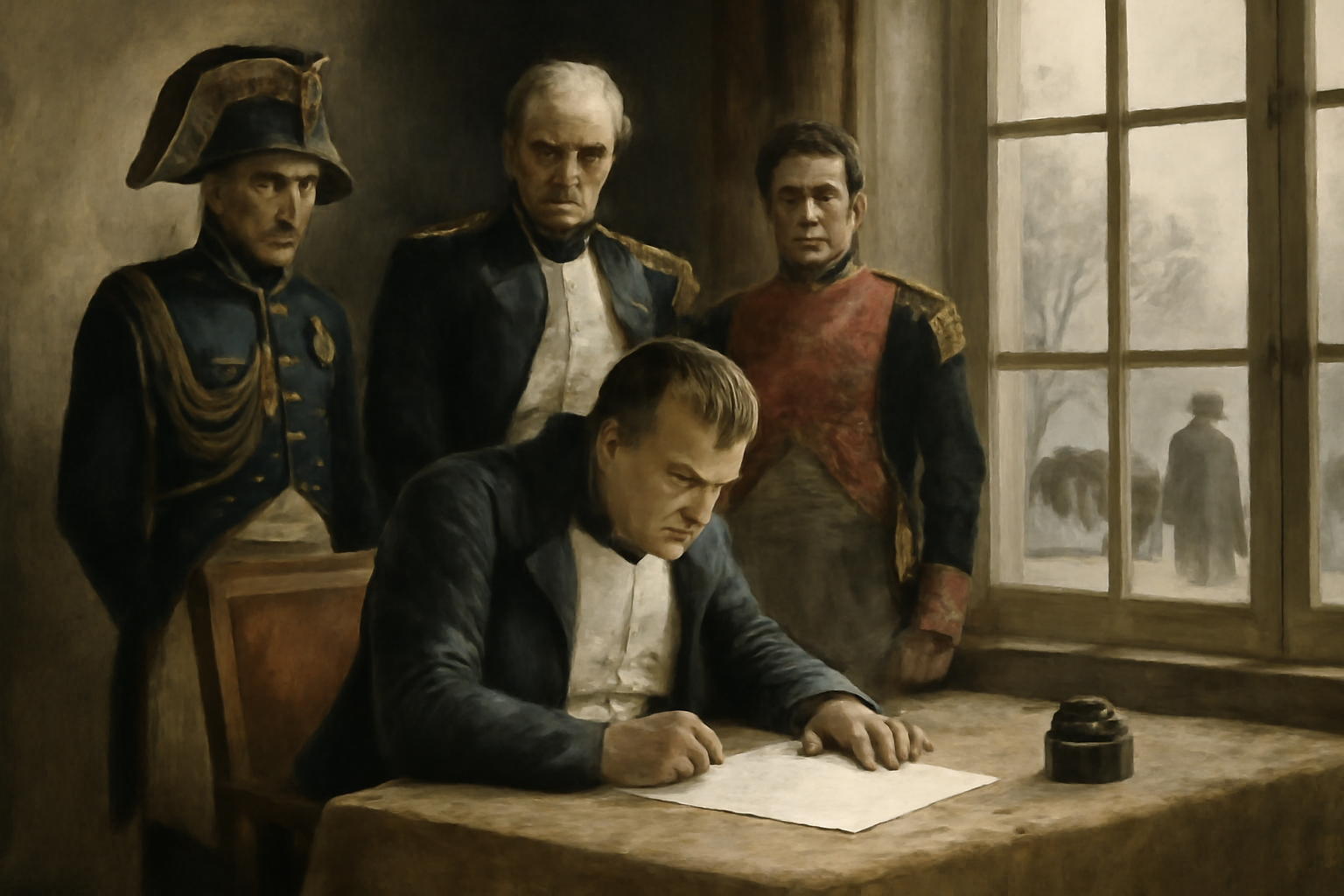 Napoleon I. abdikoval vo Fontainebleau a putoval do vyhnanstva na Elbu