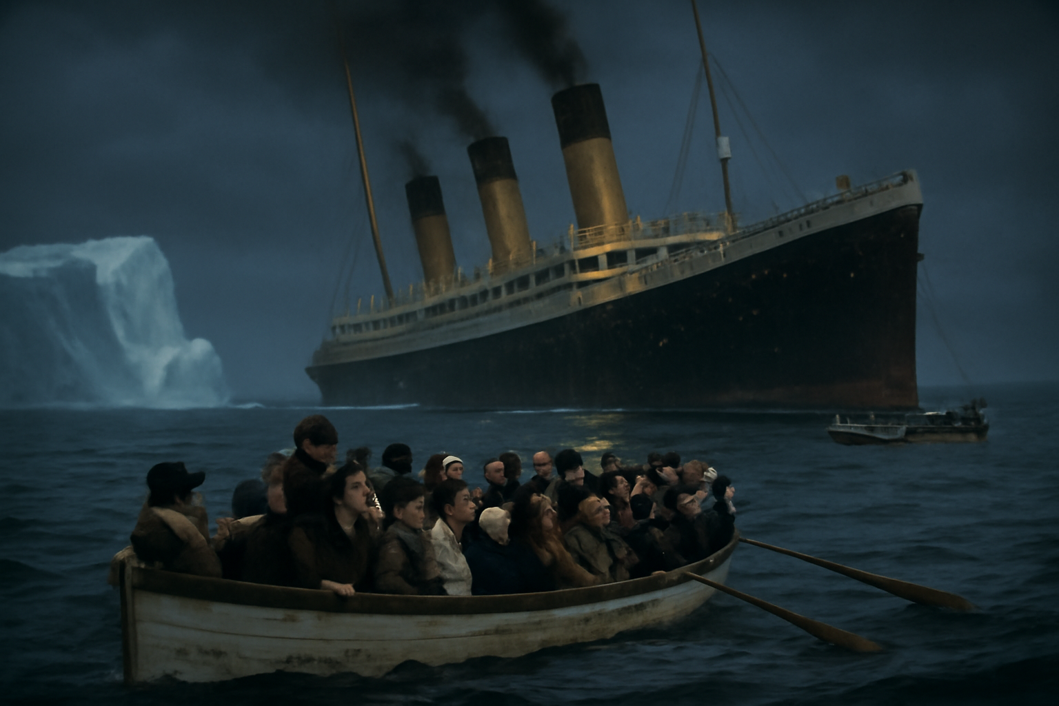 Titanic sa po zrážke s ľadovcom potopil pri Newfoundlande, zahynulo 1503 ľudí