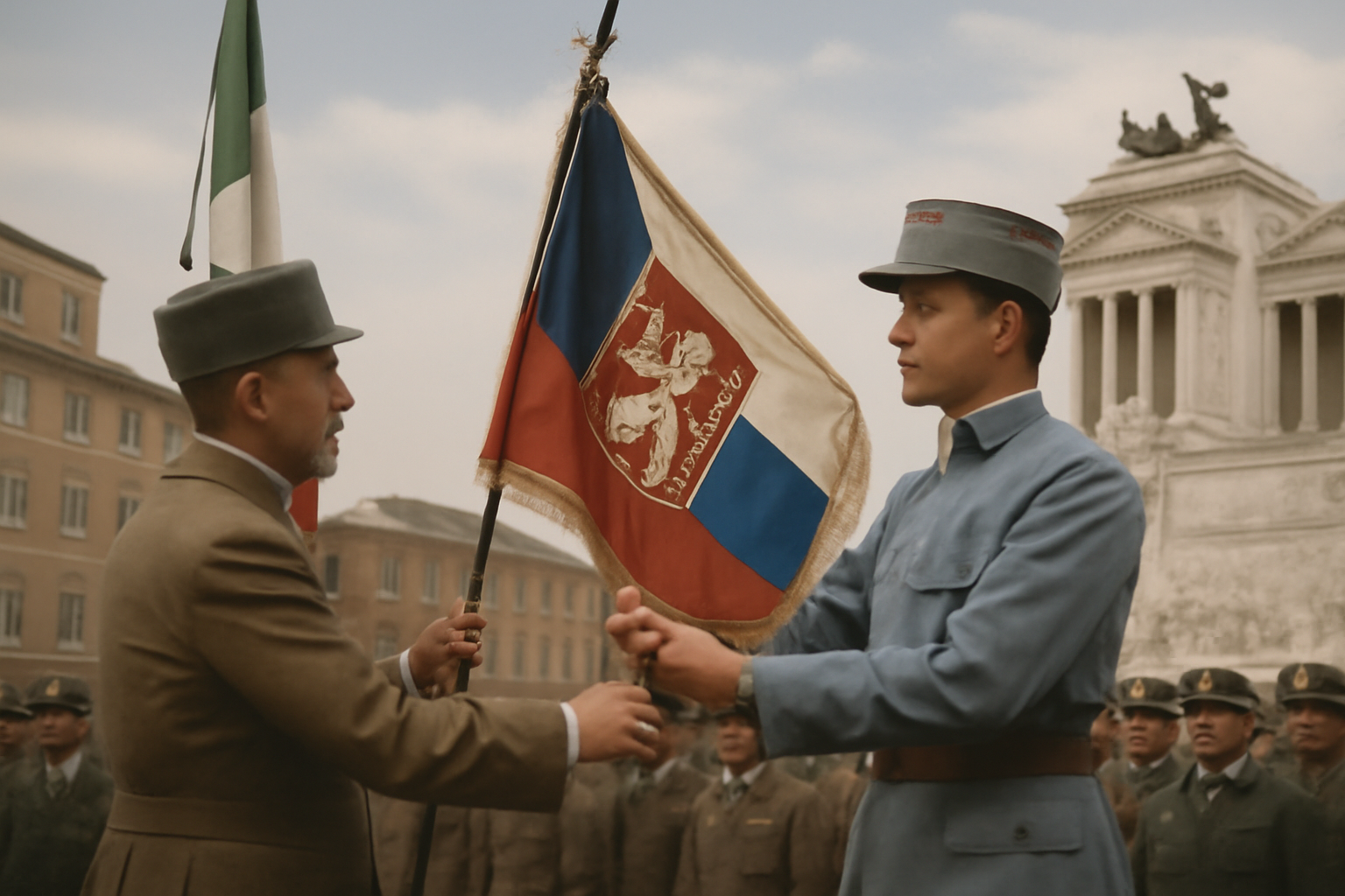 V Ríme odovzdali Štefánikovi zástavu československých légií