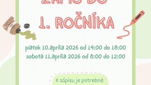 ZŠ Abovská 36 v Košiciach spúšťa zápis budúcich prvákov: